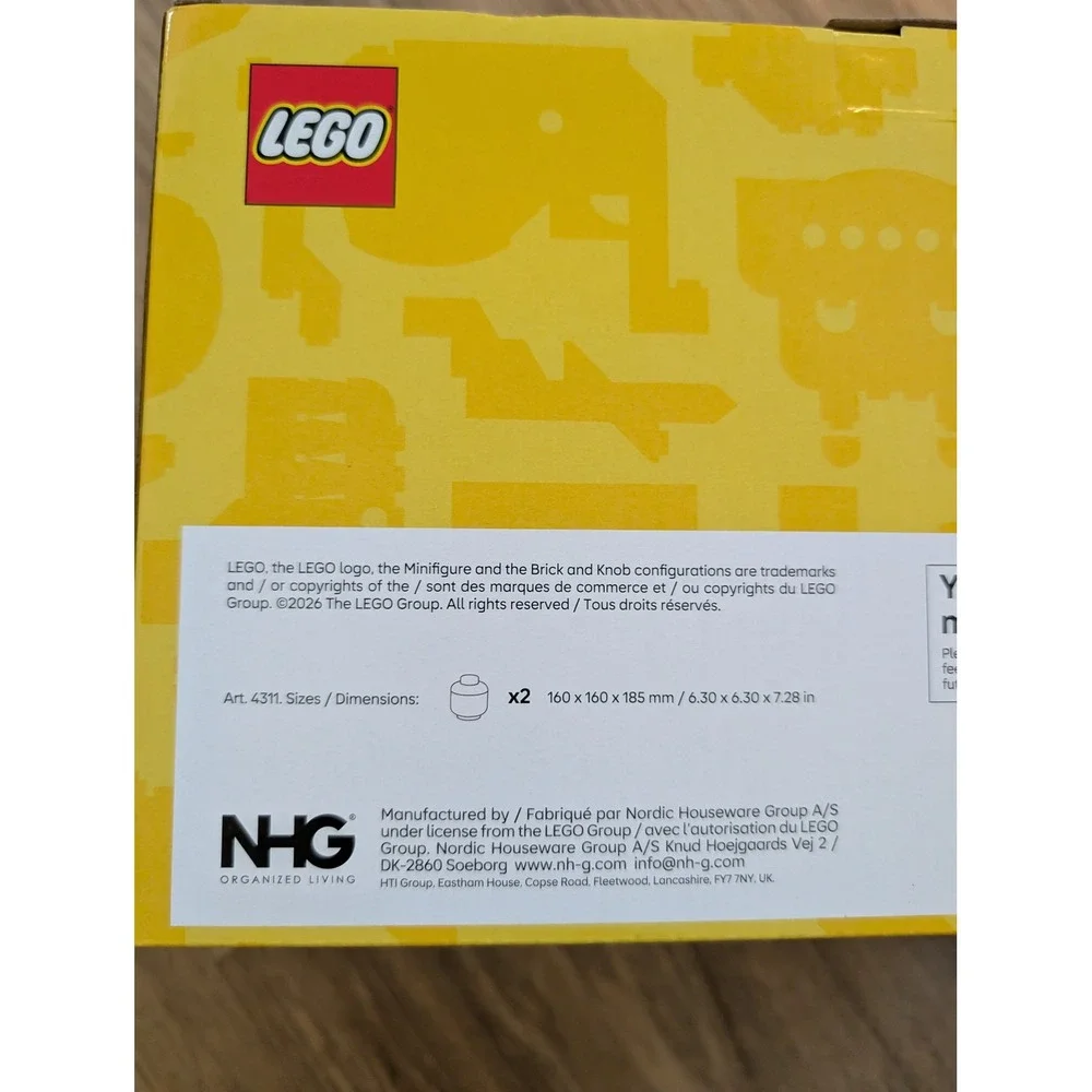 LEGO Halloween Small Storage Head Skeleton Zombie Stackable Organizer Bin 2 Pack